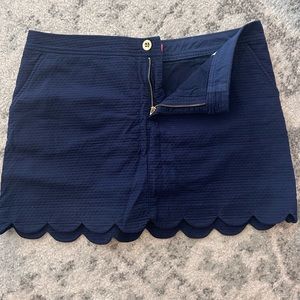 Blue Lilly Pulitzer scallop hem skort